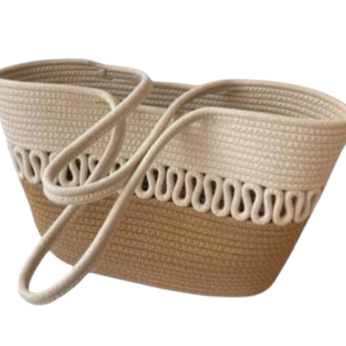 Two Tone Tote Hand Bag