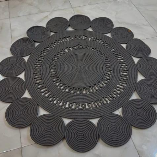 Grey Rope Sculptural Round Tikki